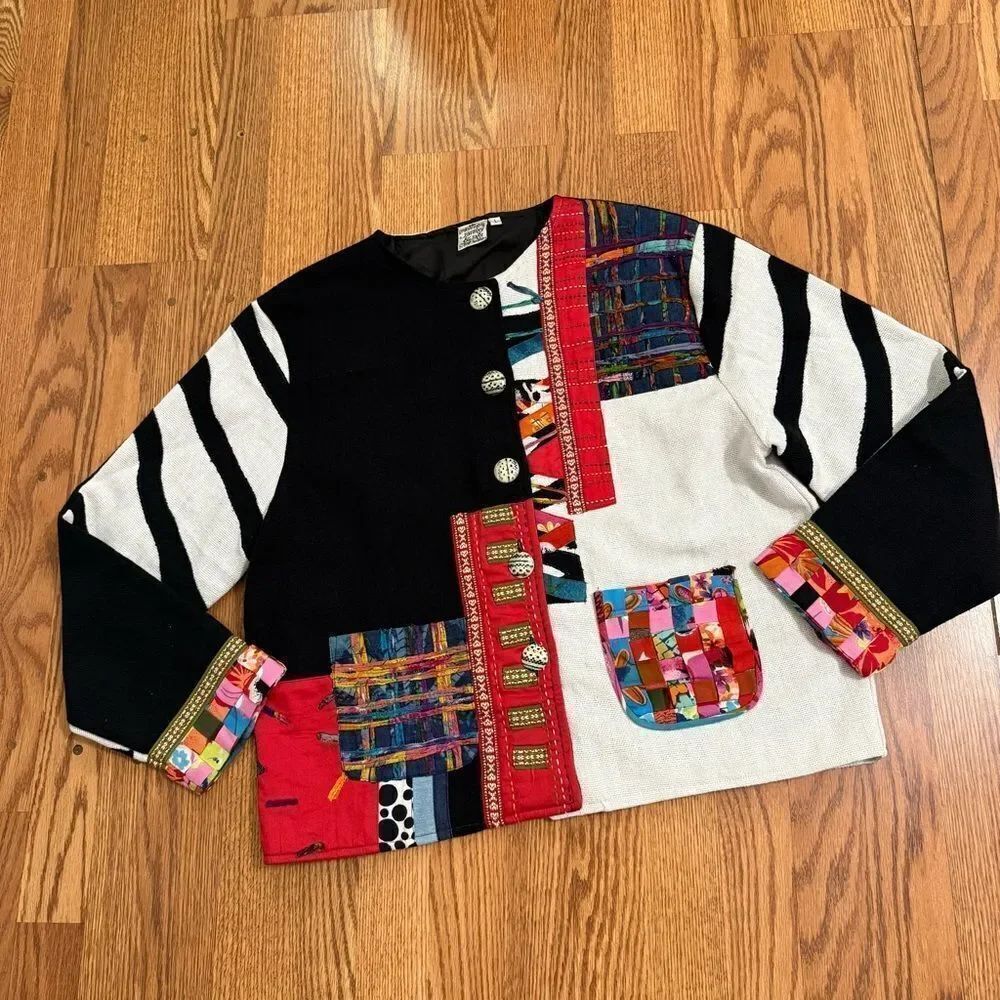 Parsley & Sage Vintage 90’s Multicolor Artistic Jacket